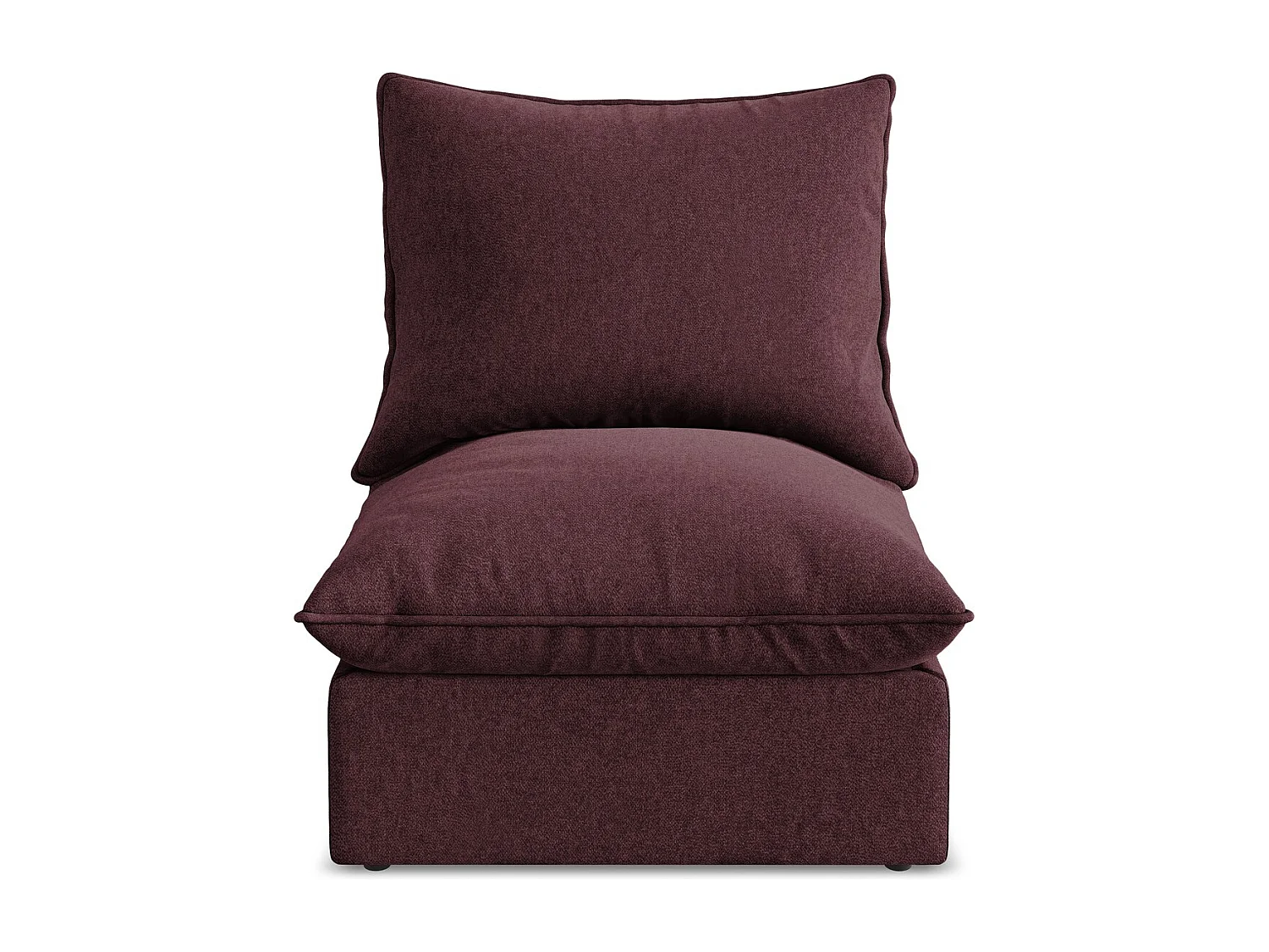 Fauteuil pour canapé modulable en velours - bourgogne - MANAO