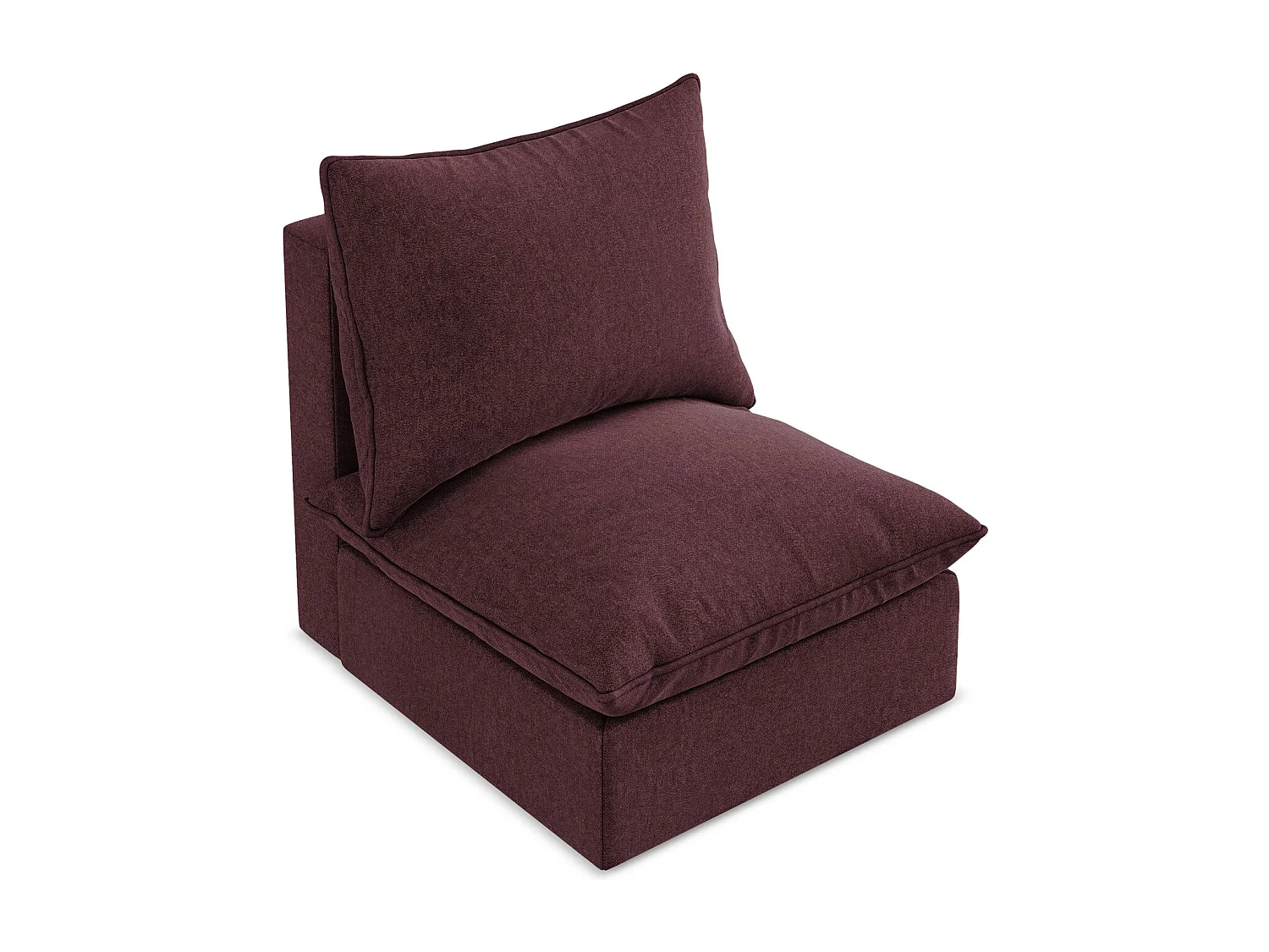 Fauteuil pour canapé modulable en velours - bourgogne - MANAO