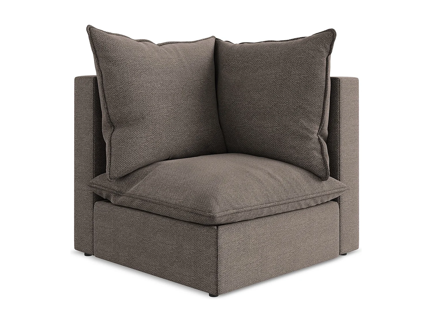 Fauteuil d'angle pour canapé modulable en tissu bouclette - chocolat - MANAO