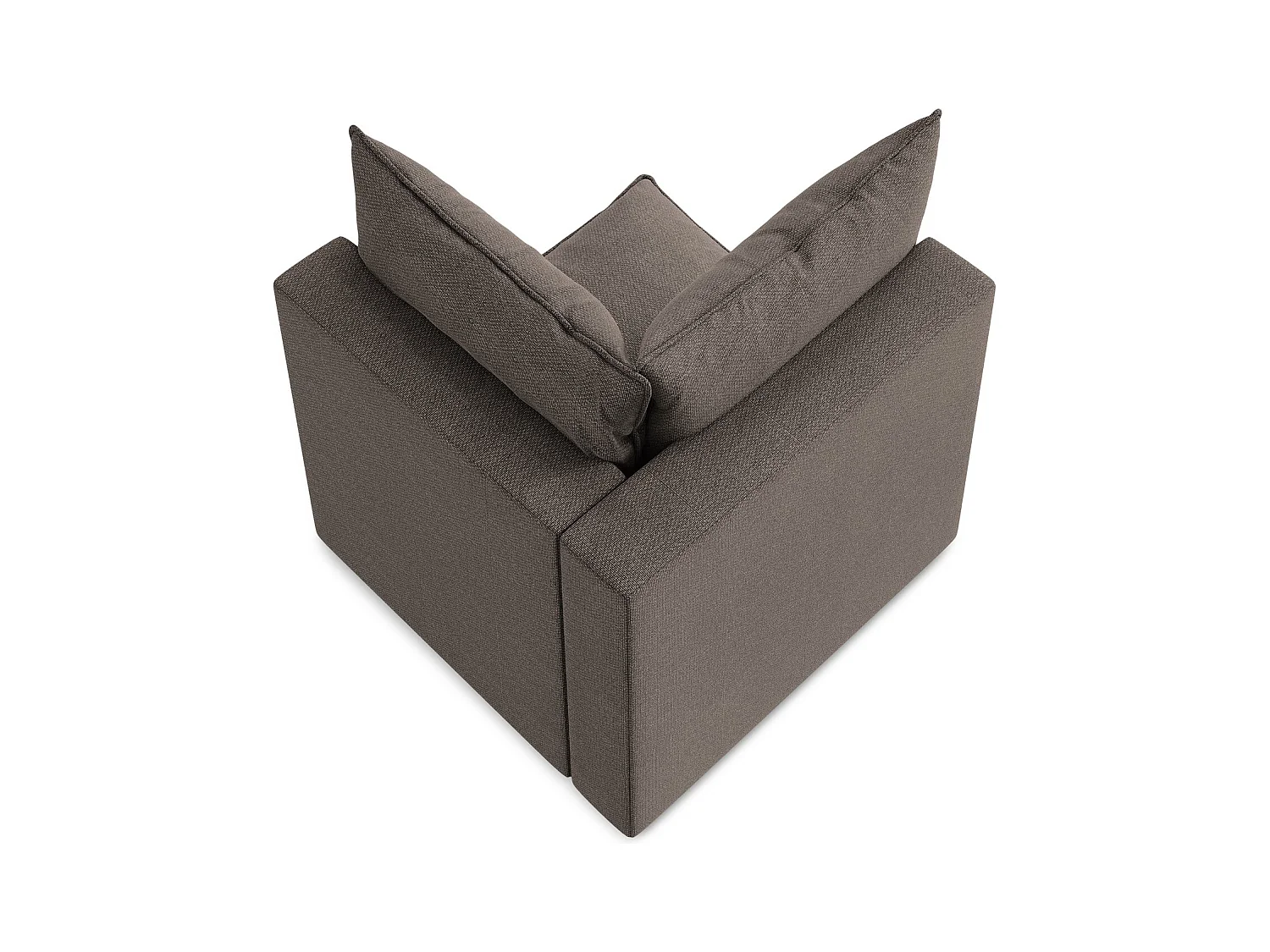 Fauteuil d'angle pour canapé modulable en tissu bouclette - chocolat - MANAO