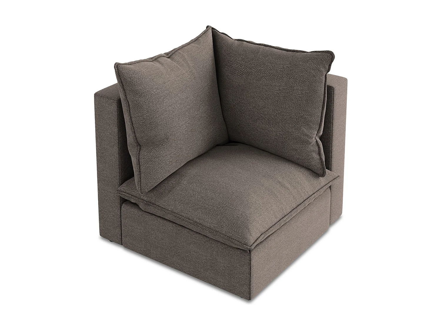 Fauteuil d'angle pour canapé modulable en tissu bouclette - chocolat - MANAO