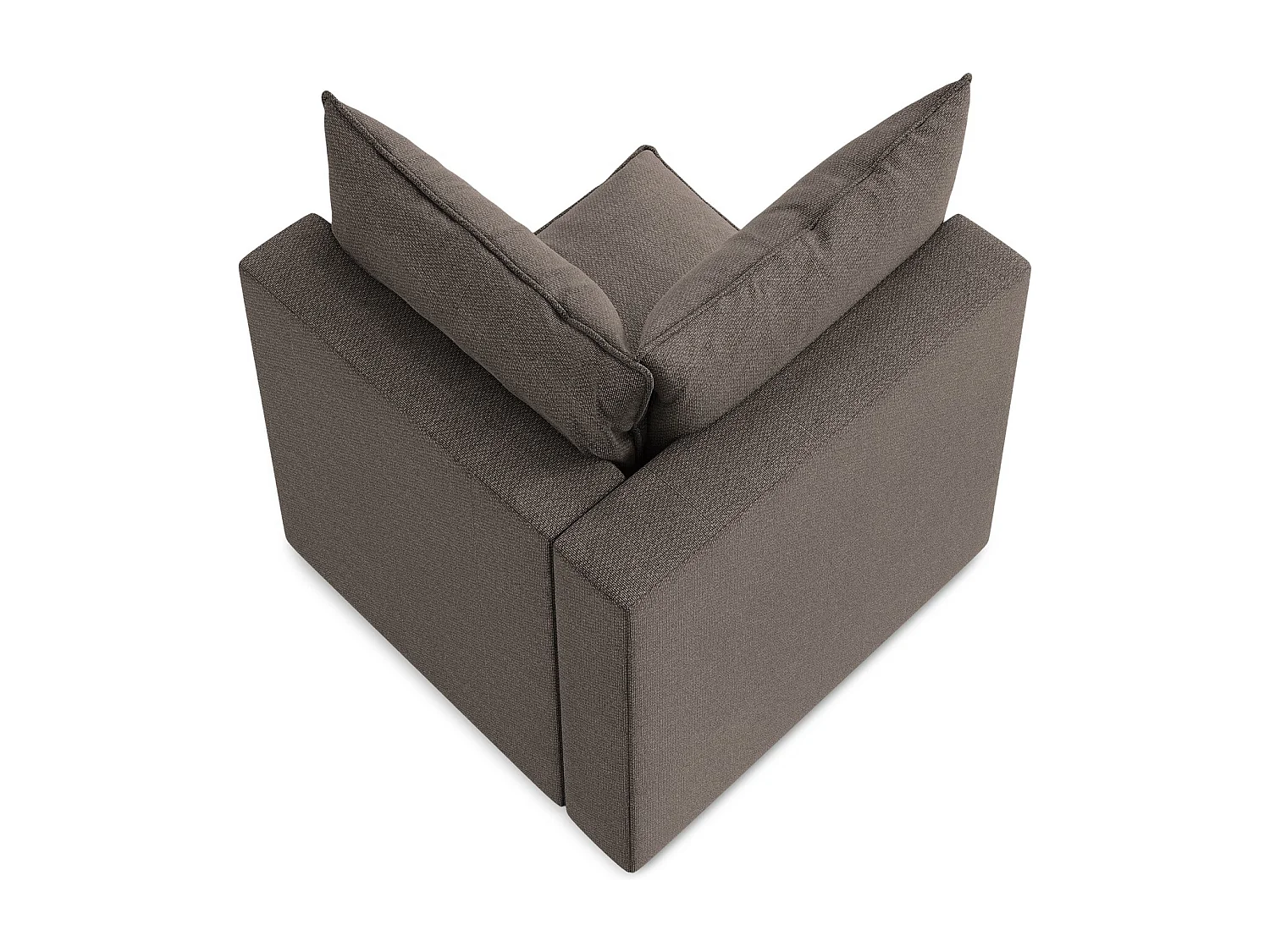 Fauteuil d'angle pour canapé modulable en tissu bouclette - chocolat - MANAO