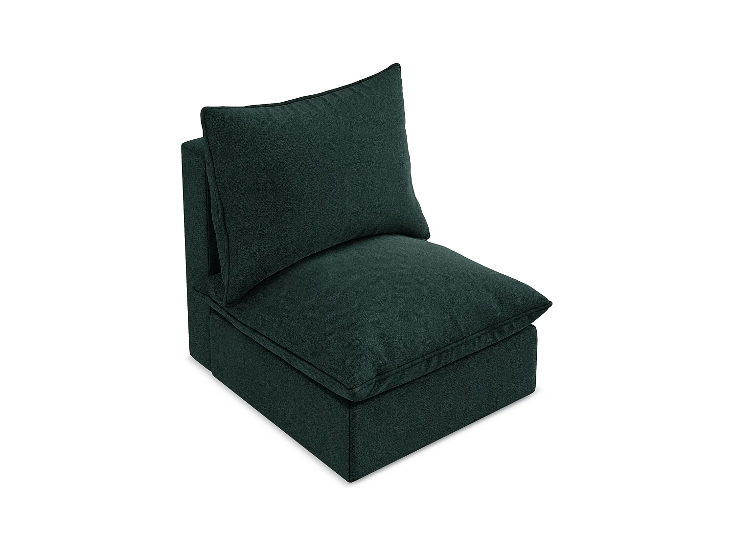 Fauteuil pour canapé modulable en velours - gris vert - MANAO