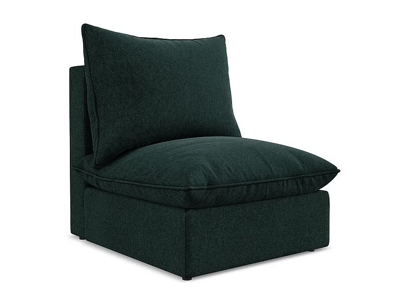 Fauteuil pour canapé modulable en velours - gris vert - MANAO
