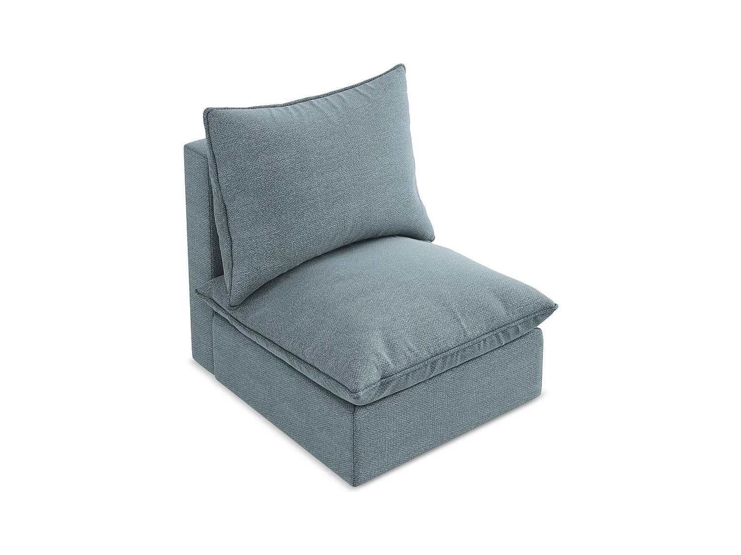 Fauteuil pour canapé modulable en tissu bouclette - jeans - MANAO