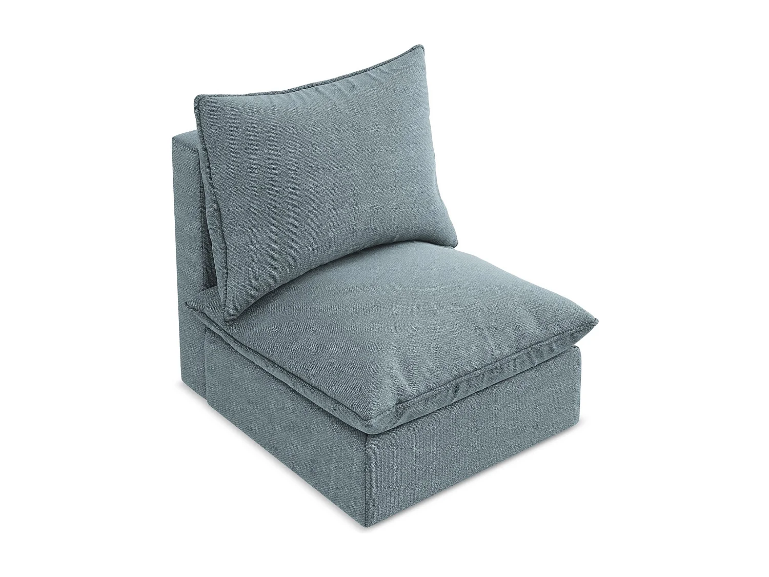 Fauteuil pour canapé modulable en tissu bouclette - jeans - MANAO