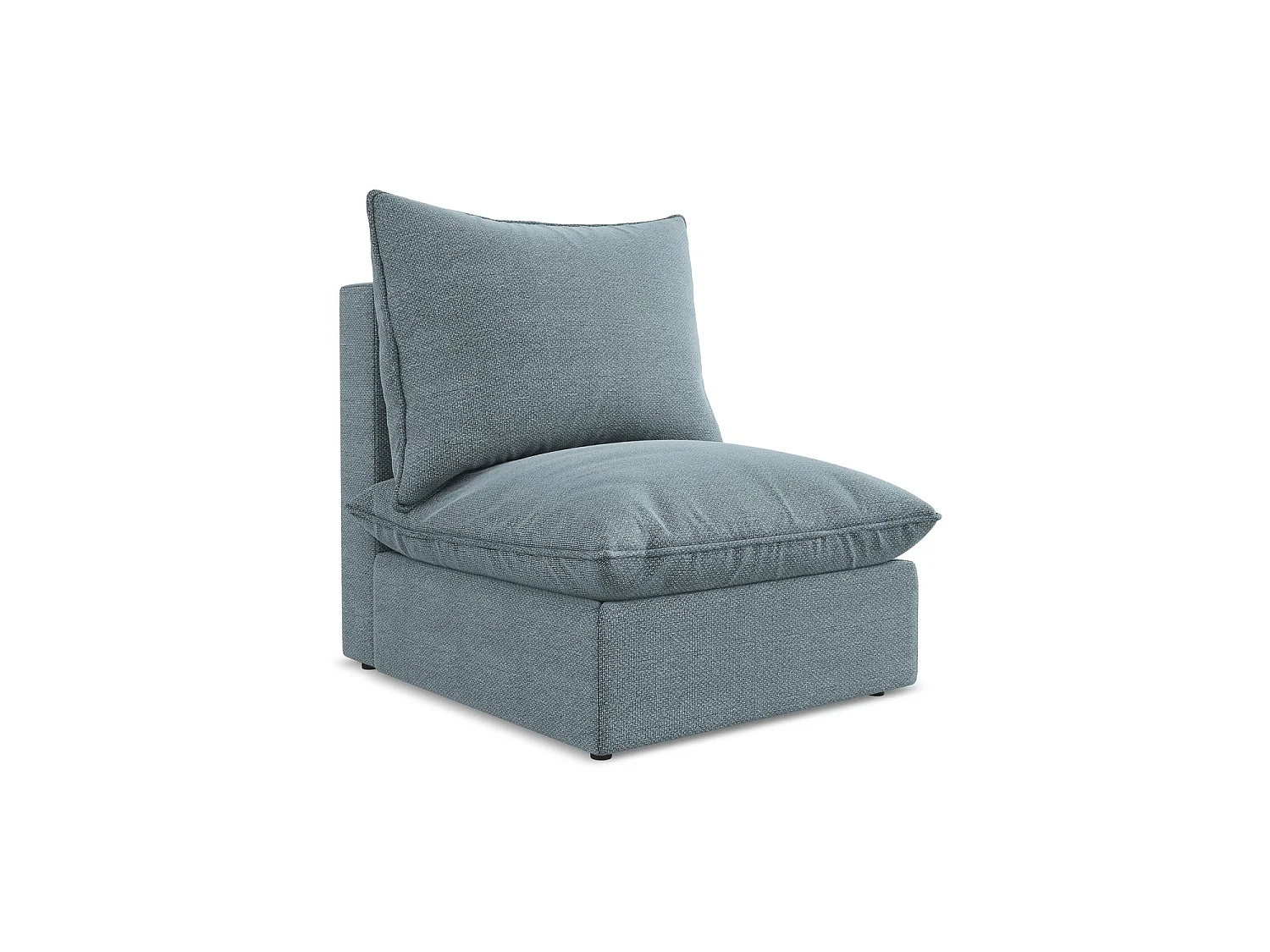 Fauteuil pour canapé modulable en tissu bouclette - jeans - RAVENNA