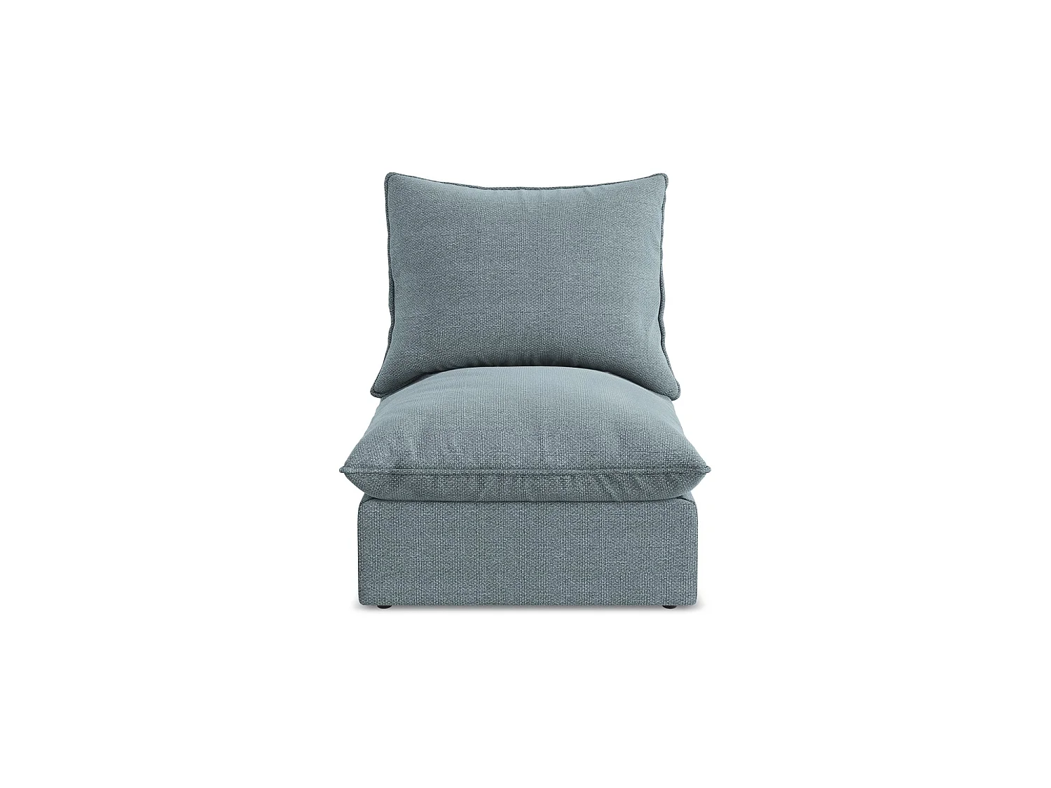 Fauteuil pour canapé modulable en tissu bouclette - jeans - RAVENNA