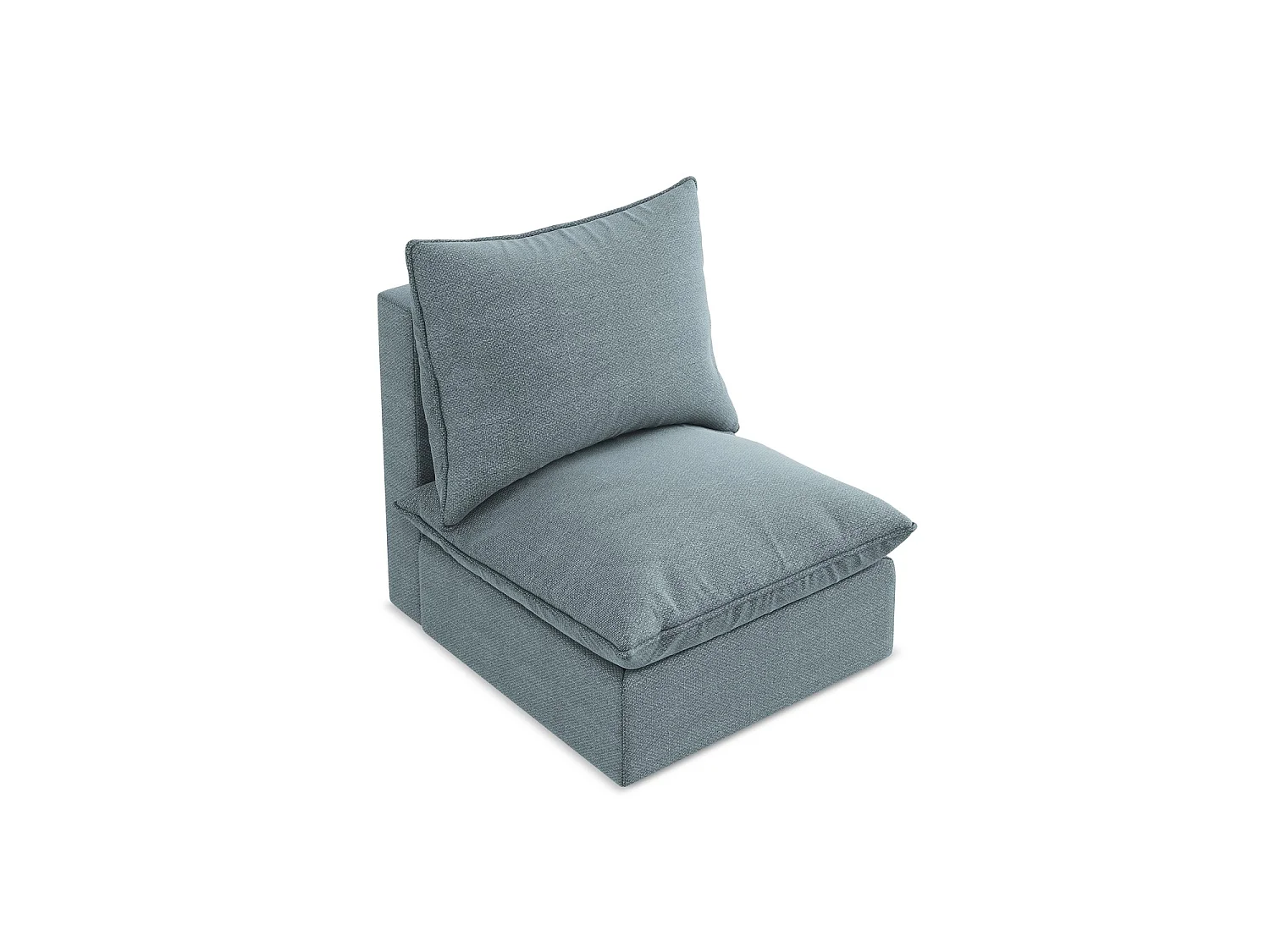 Fauteuil pour canapé modulable en tissu bouclette - jeans - RAVENNA