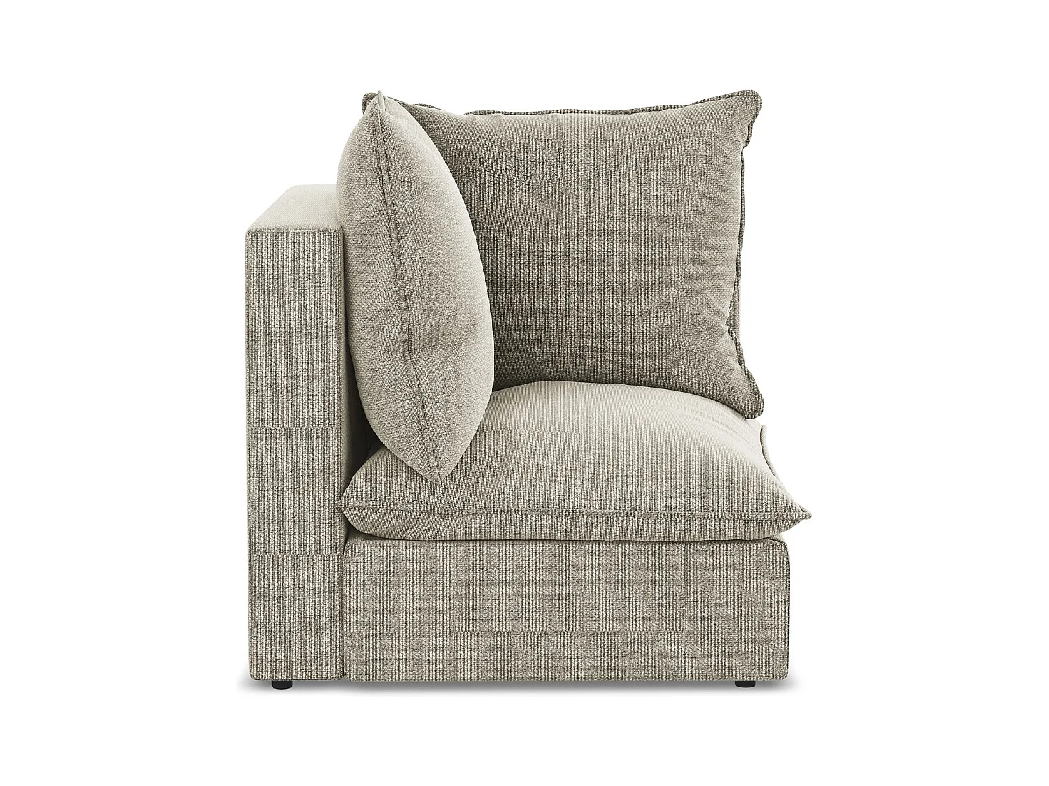 Fauteuil d'angle pour canapé modulable en tissu bouclette - taupe - MANAO