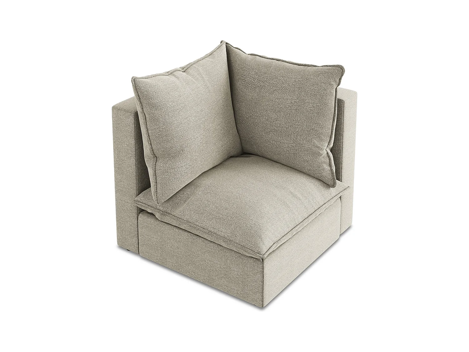 Fauteuil d'angle pour canapé modulable en tissu bouclette - taupe - MANAO