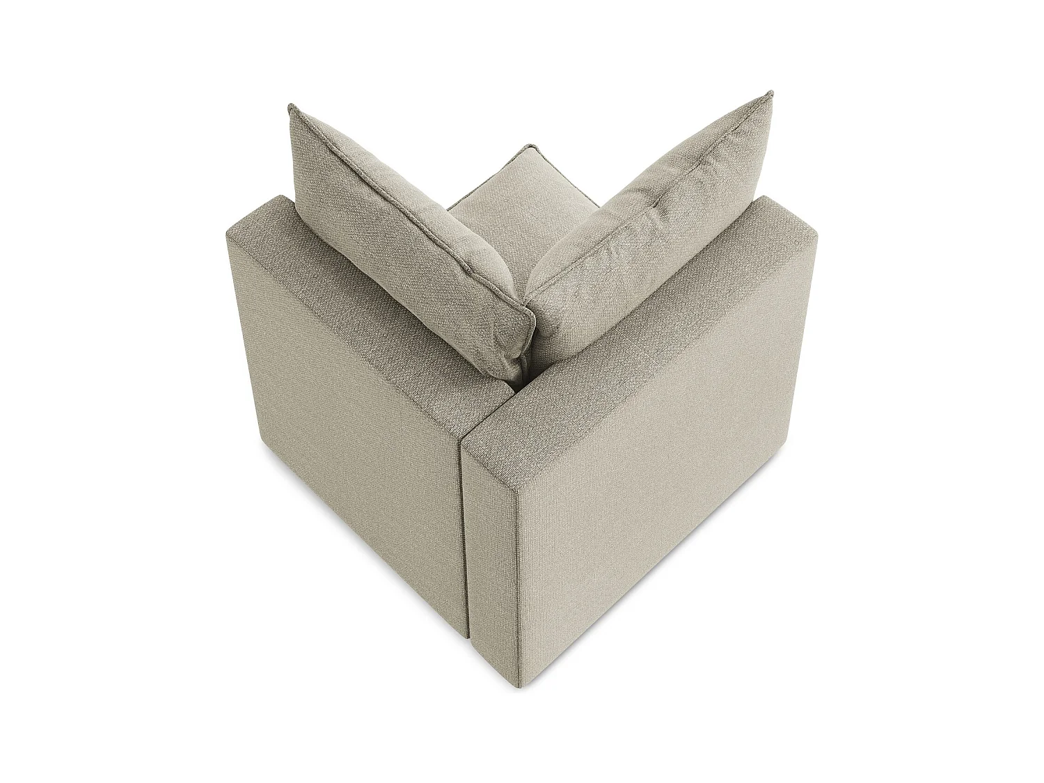 Fauteuil d'angle pour canapé modulable en tissu bouclette - taupe - MANAO