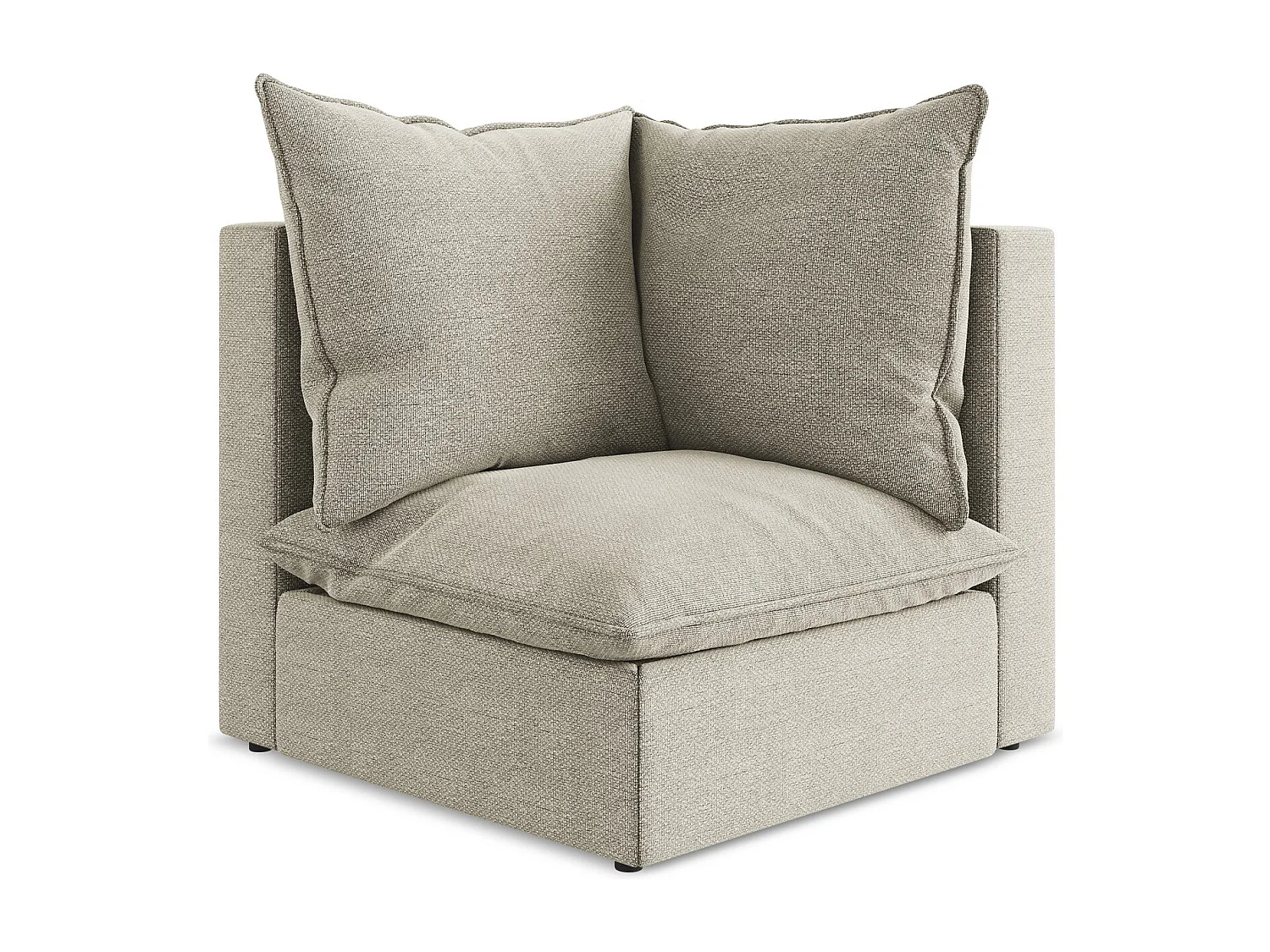 Fauteuil d'angle pour canapé modulable en tissu bouclette - taupe - MANAO