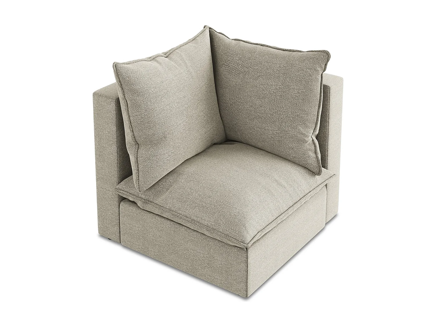 Fauteuil d'angle pour canapé modulable en tissu bouclette - taupe - MANAO