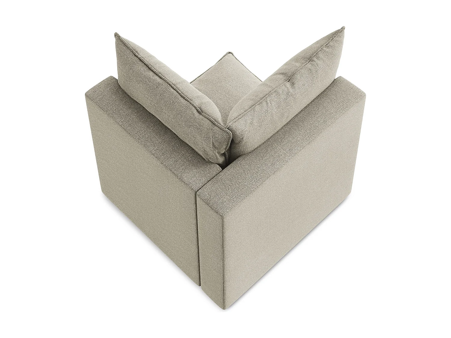 Fauteuil d'angle pour canapé modulable en tissu bouclette - taupe - MANAO