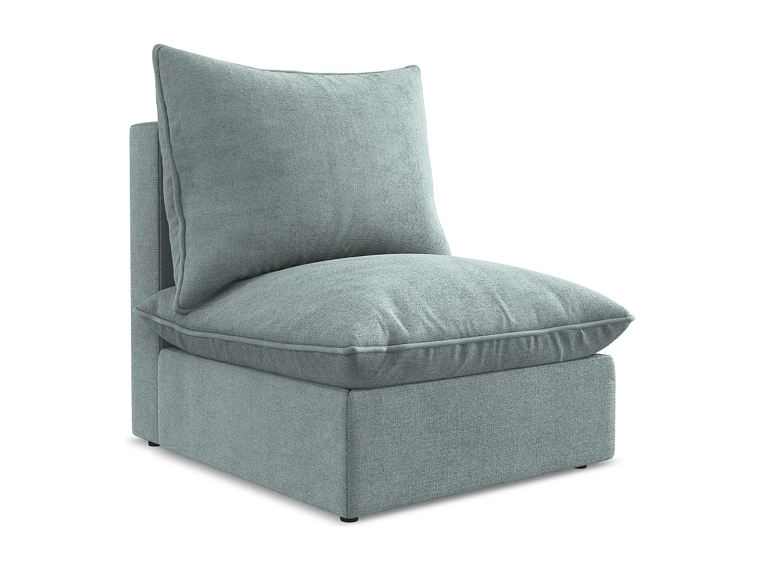 Fauteuil pour canapé modulable en tissu texturé - jeans - MANAO