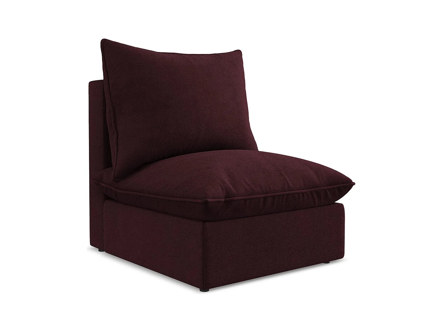 Fauteuil pour canapé modulable en tissu texturé - bordeaux - MANAO