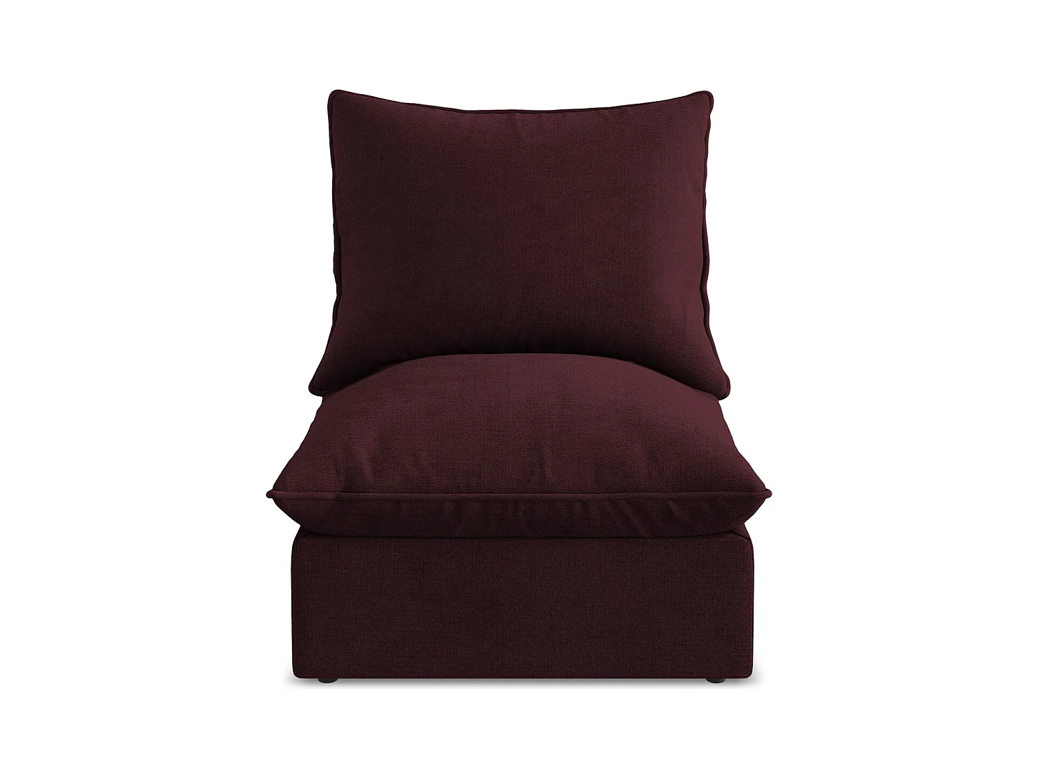 Fauteuil pour canapé modulable en tissu texturé - bordeaux - MANAO