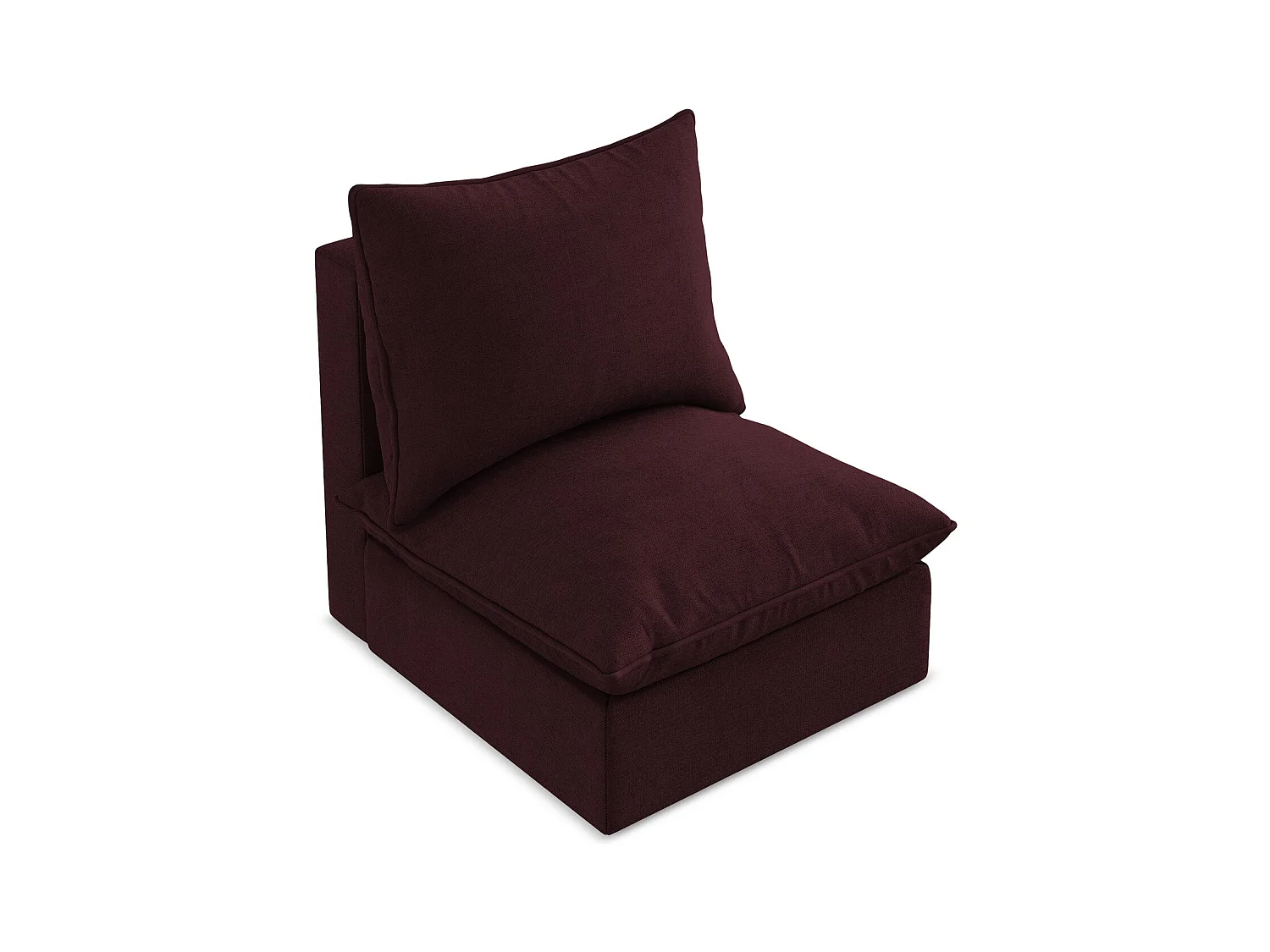 Fauteuil pour canapé modulable en tissu texturé - bordeaux - MANAO