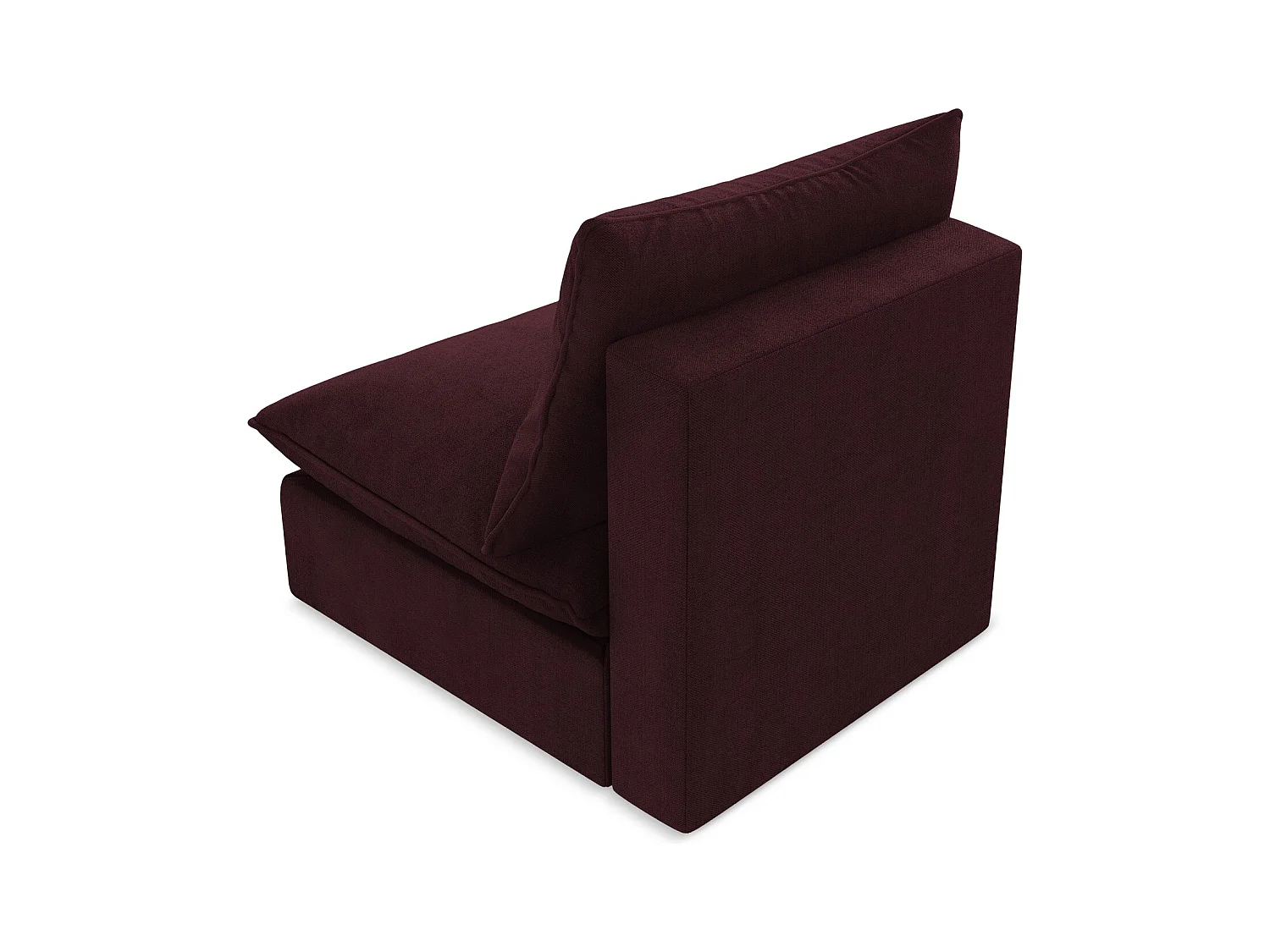 Fauteuil pour canapé modulable en tissu texturé - bordeaux - MANAO