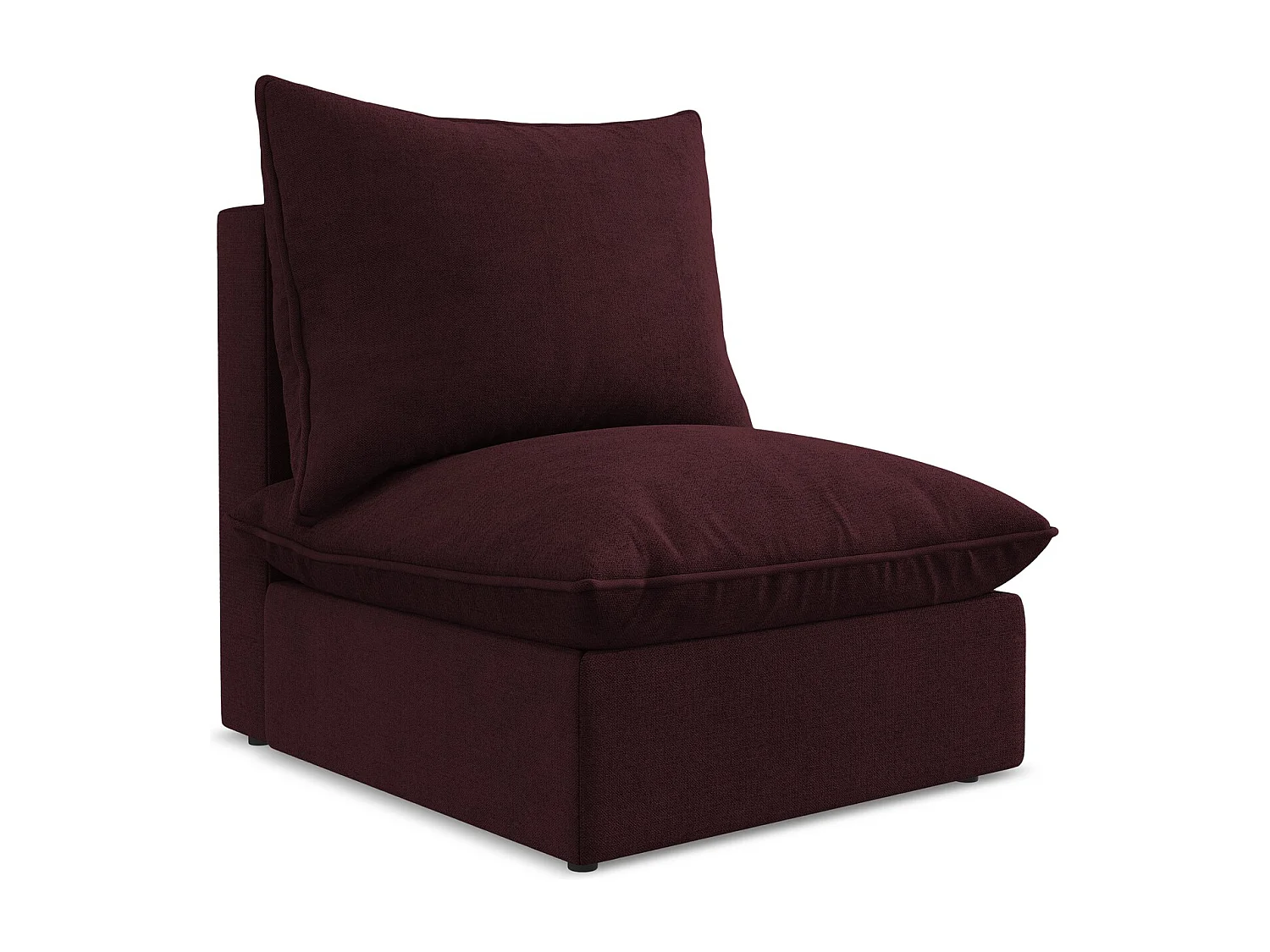 Fauteuil pour canapé modulable en tissu texturé - bordeaux - MANAO