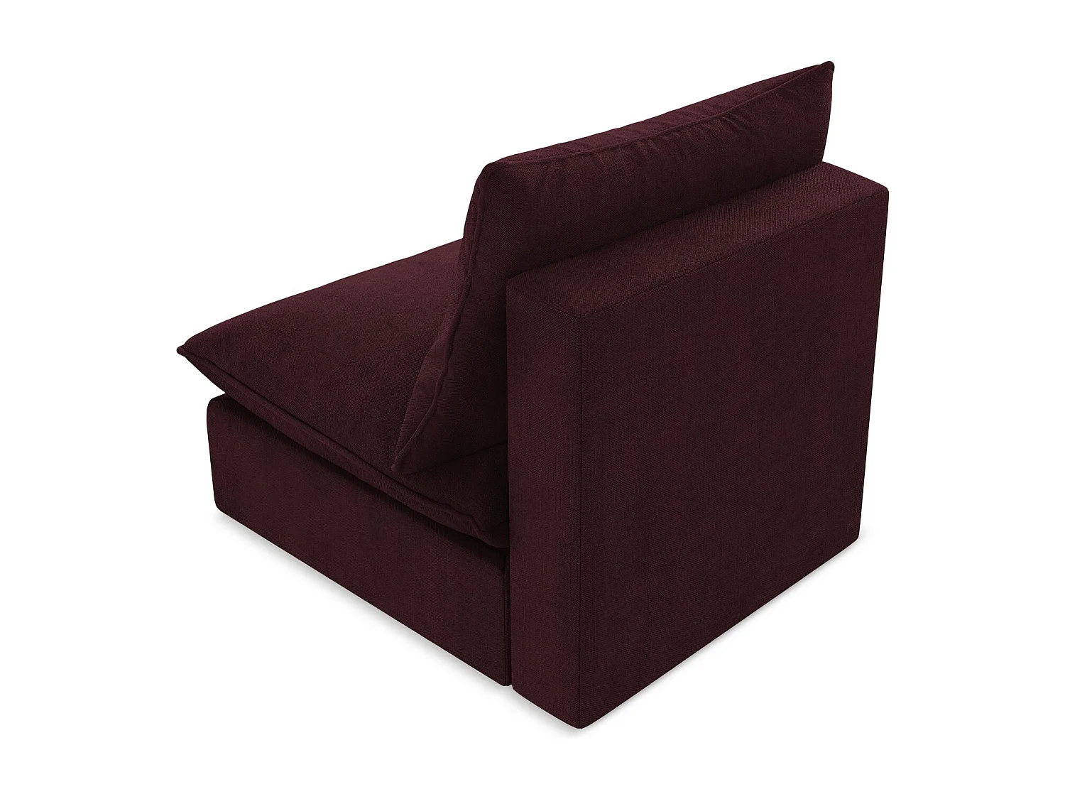 Fauteuil pour canapé modulable en tissu texturé - bordeaux - MANAO