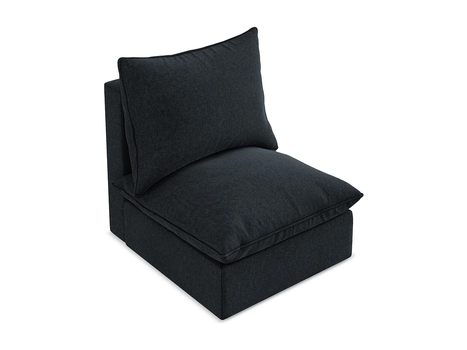 Fauteuil pour canapé modulable en velours - bleu royal - MANAO