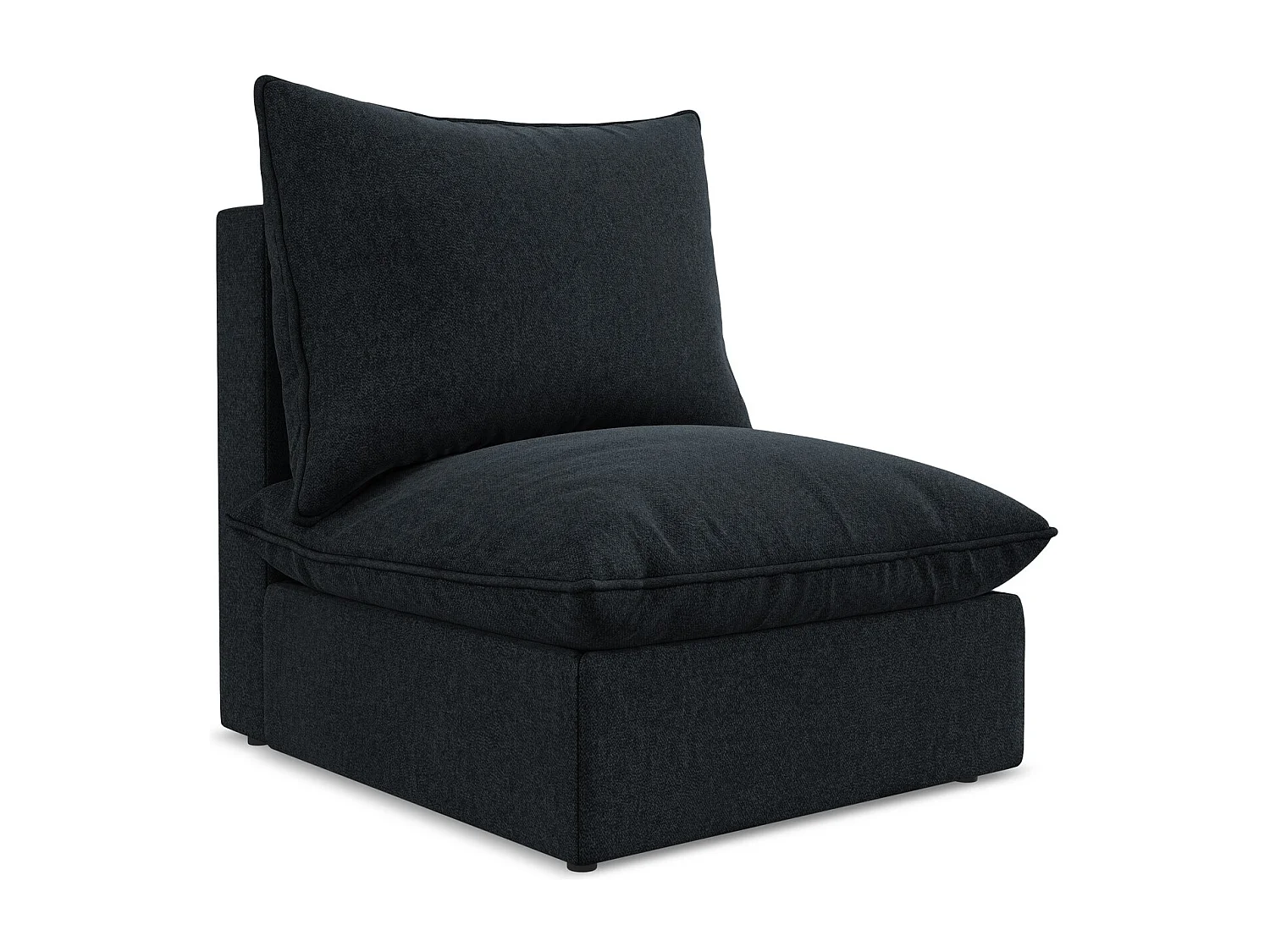 Fauteuil pour canapé modulable en velours - bleu royal - MANAO