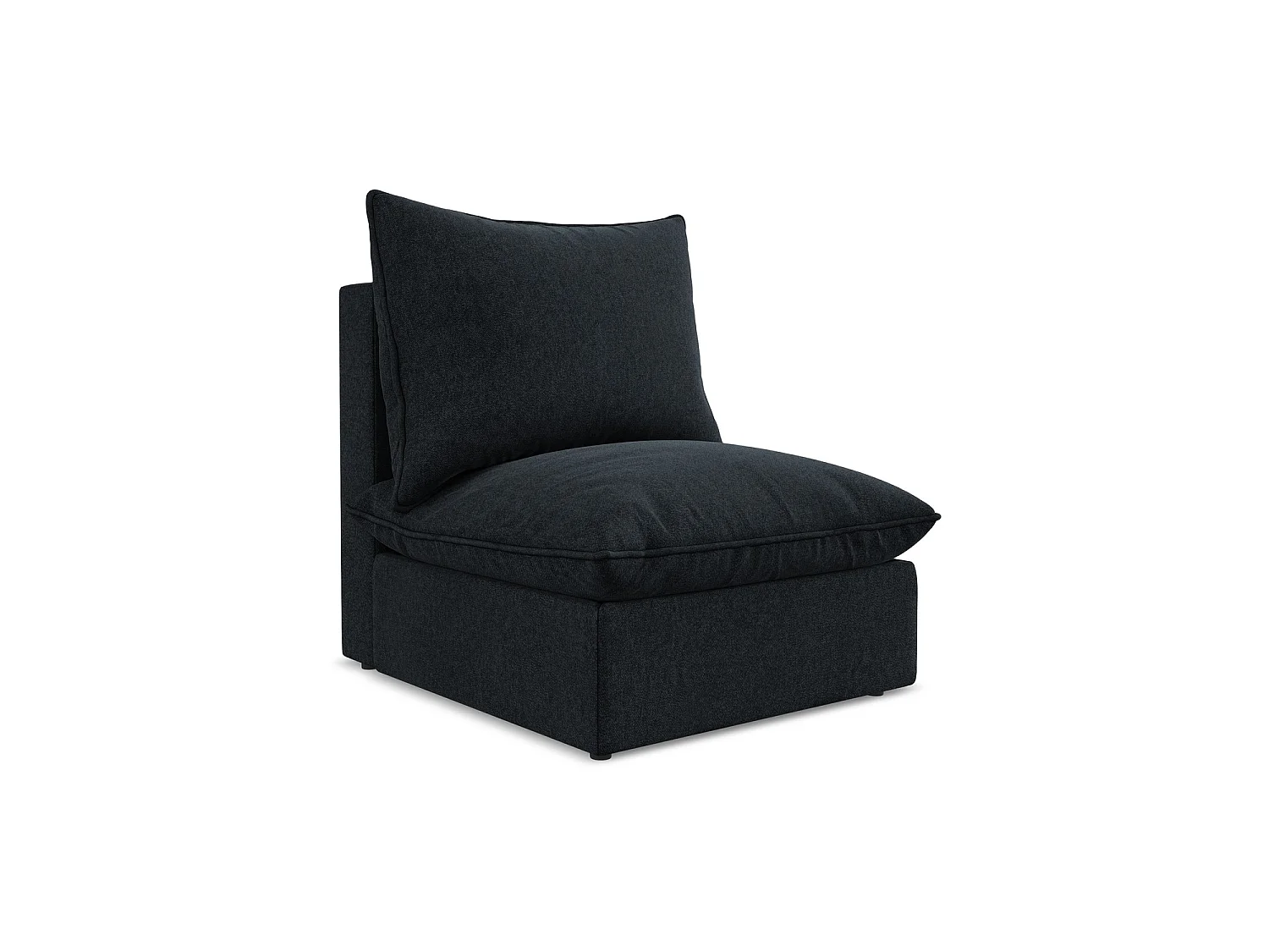 Fauteuil pour canapé modulable en velours - bleu royal - RAVENNA