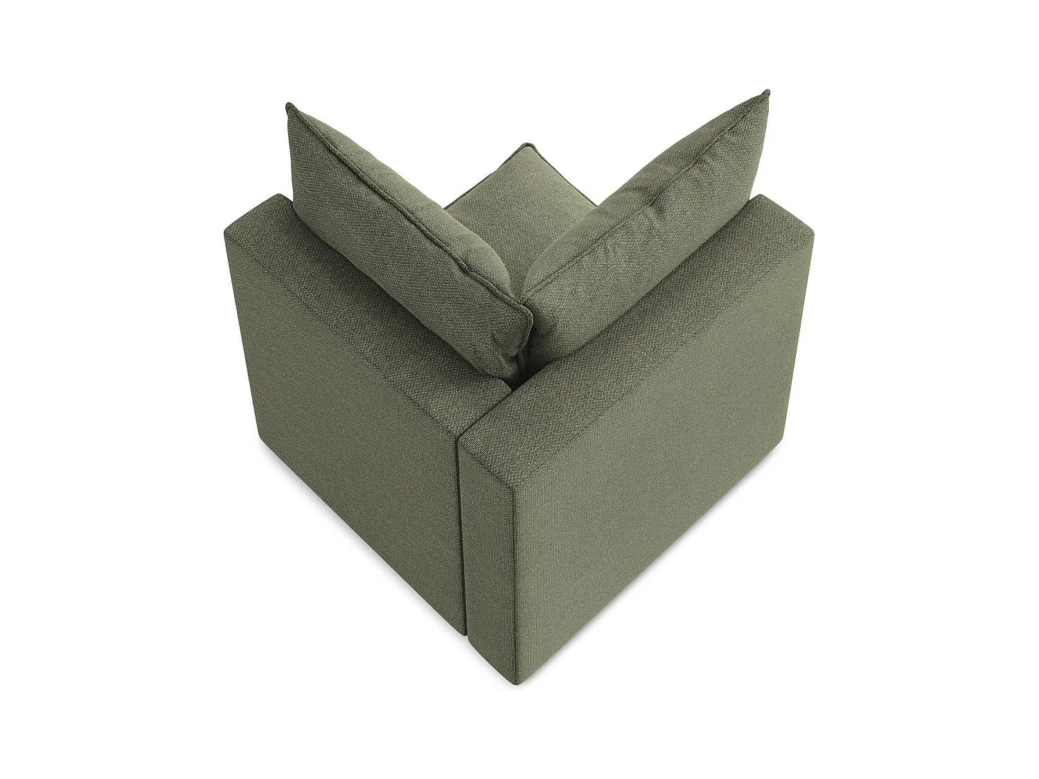 Fauteuil d'angle pour canapé modulable en tissu bouclette - olive - MANAO