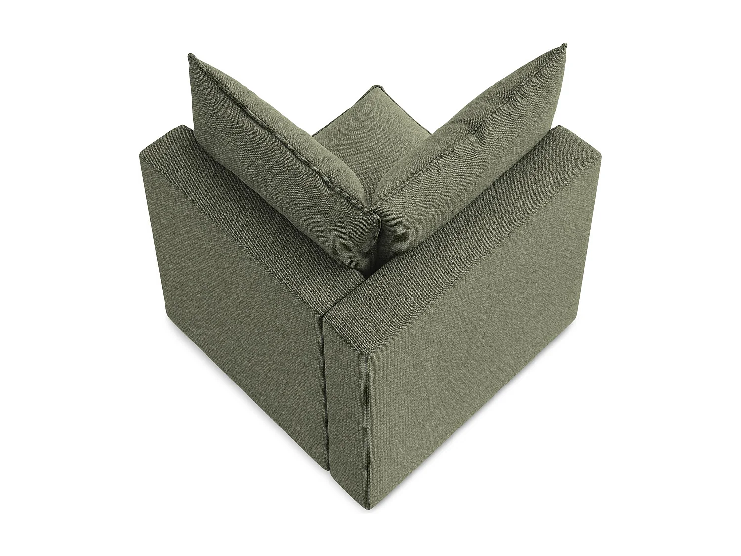 Fauteuil d'angle pour canapé modulable en tissu bouclette - olive - MANAO