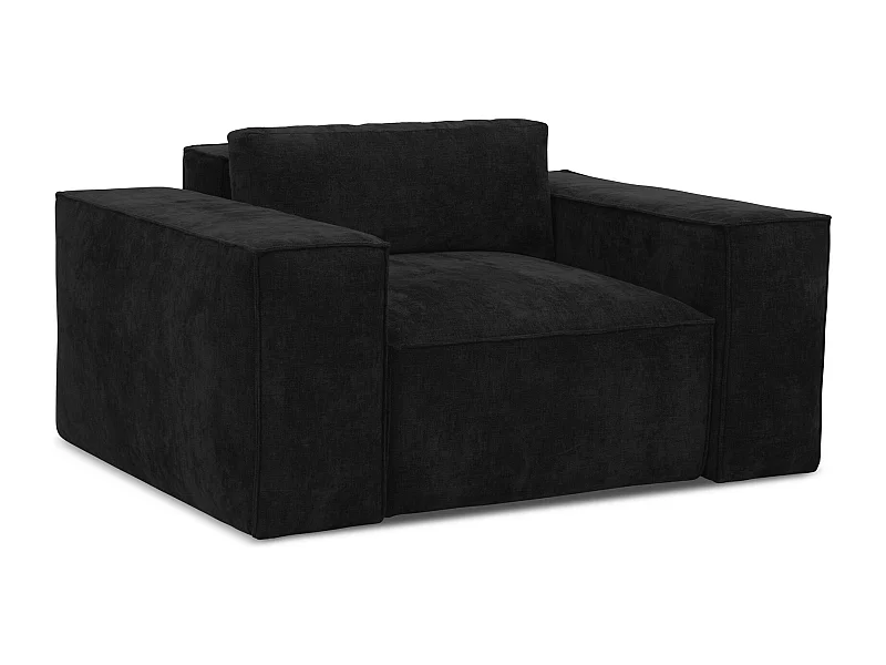 en tissu chenille - noir - HANA