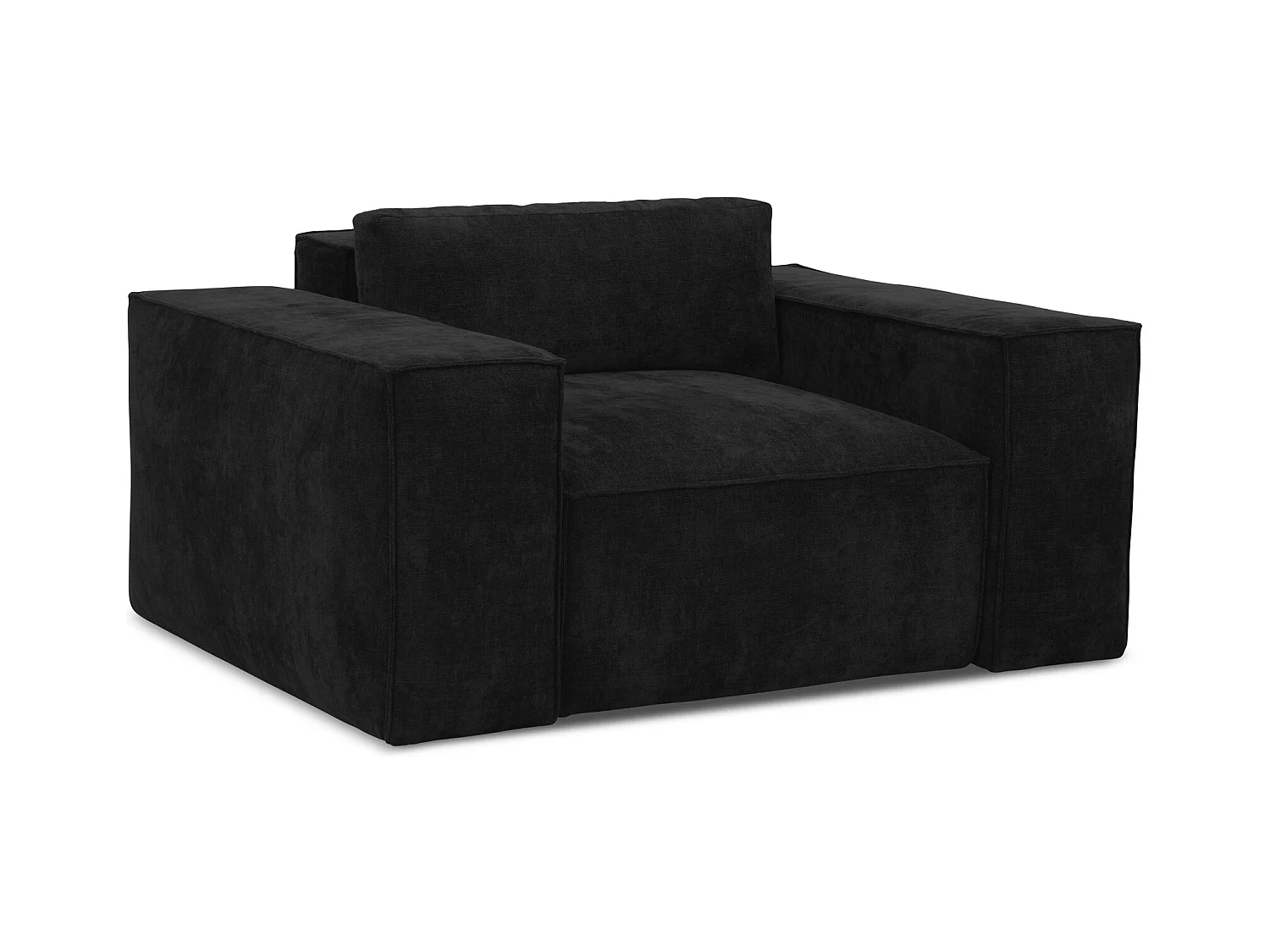 en tissu chenille - noir - HANA