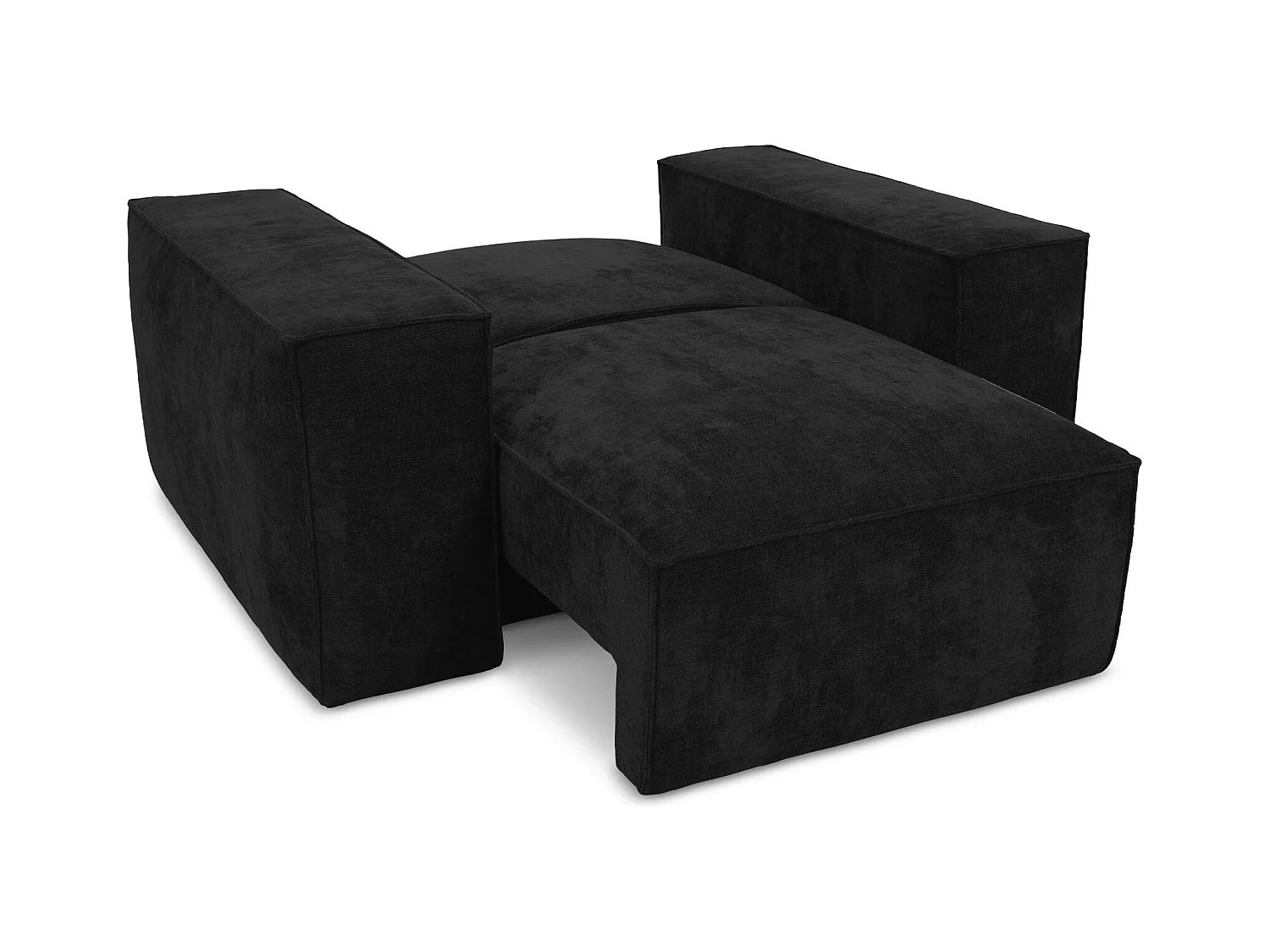 en tissu chenille - noir - HANA