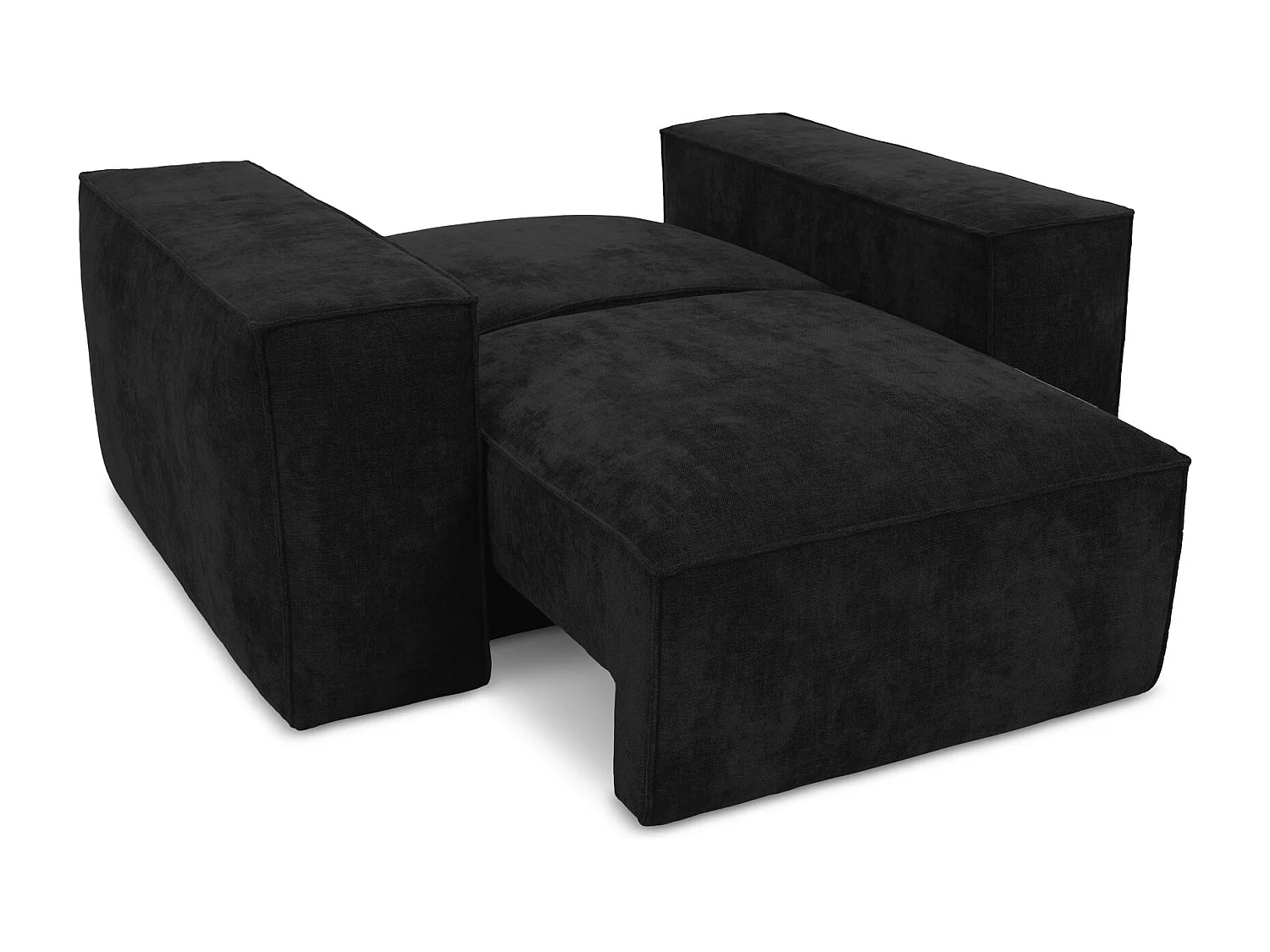 en tissu chenille - noir - HANA