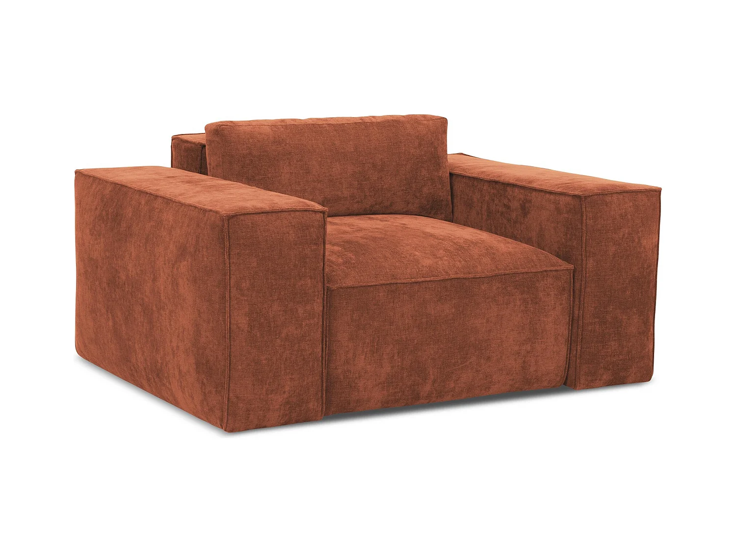 en tissu chenille - terre cuite - HANA