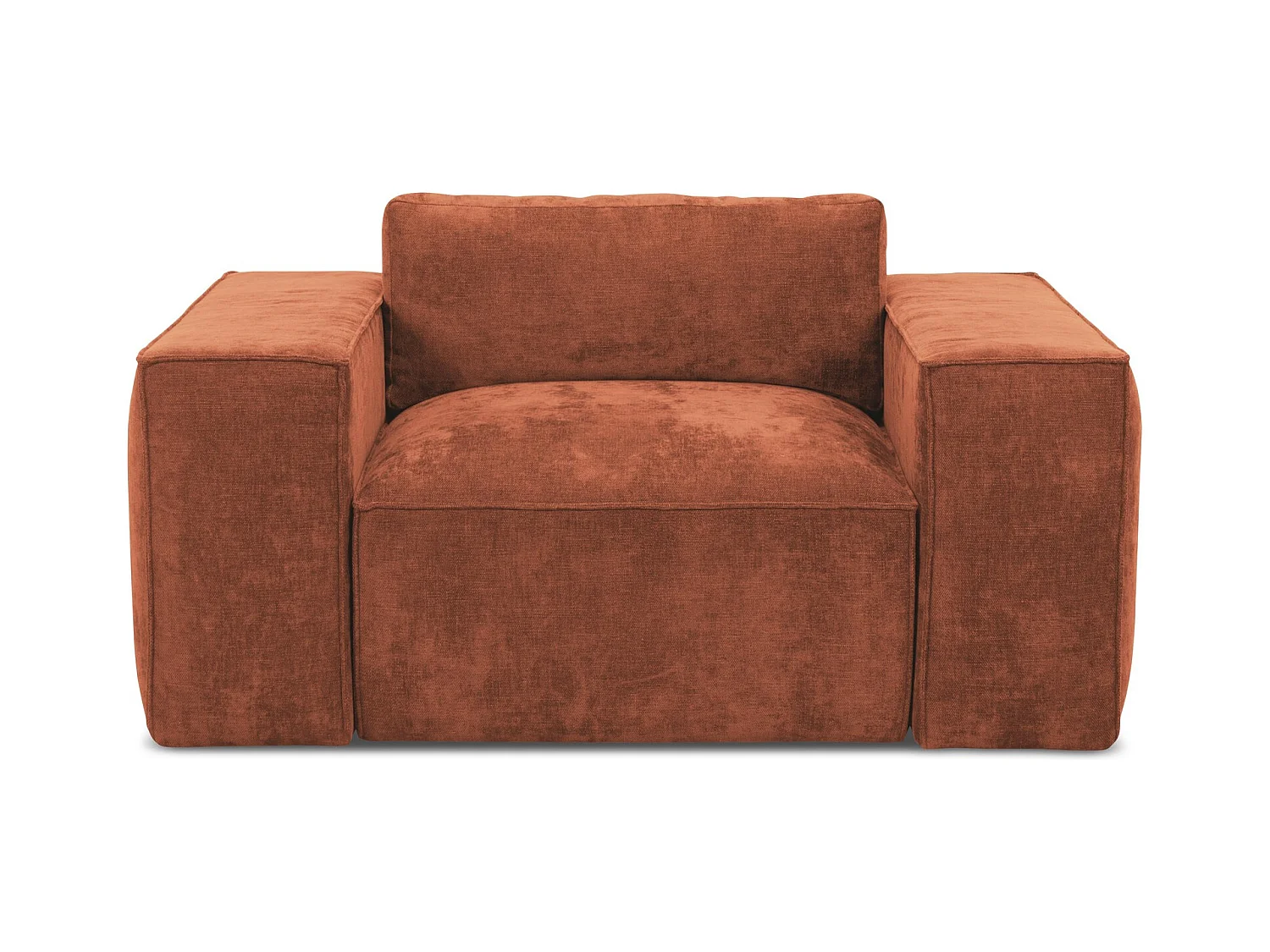 en tissu chenille - terre cuite - HANA