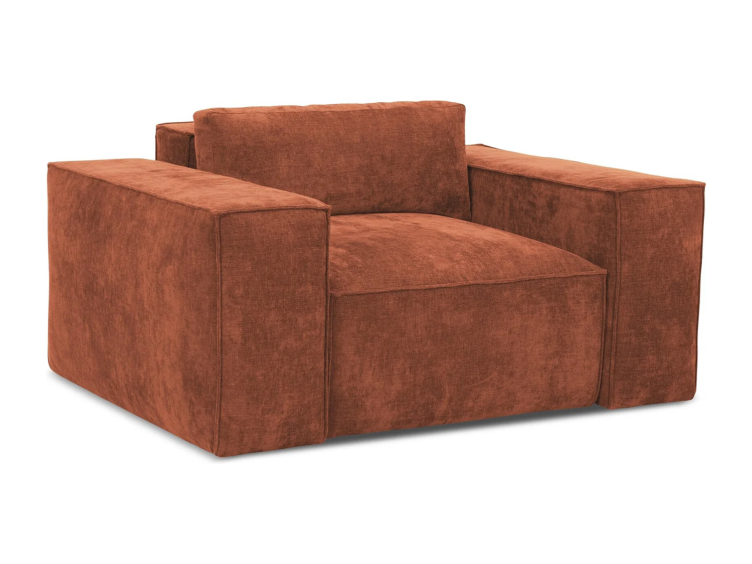 - z tkaniny szenilowej - terakota - HANA