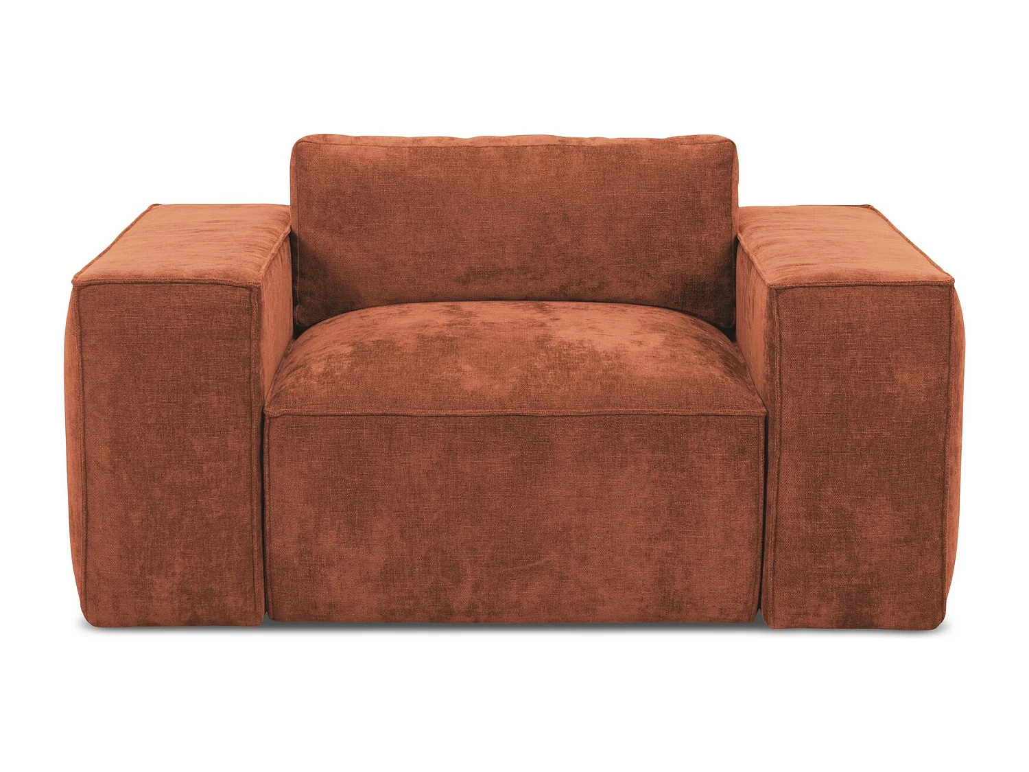 - z tkaniny szenilowej - terakota - HANA