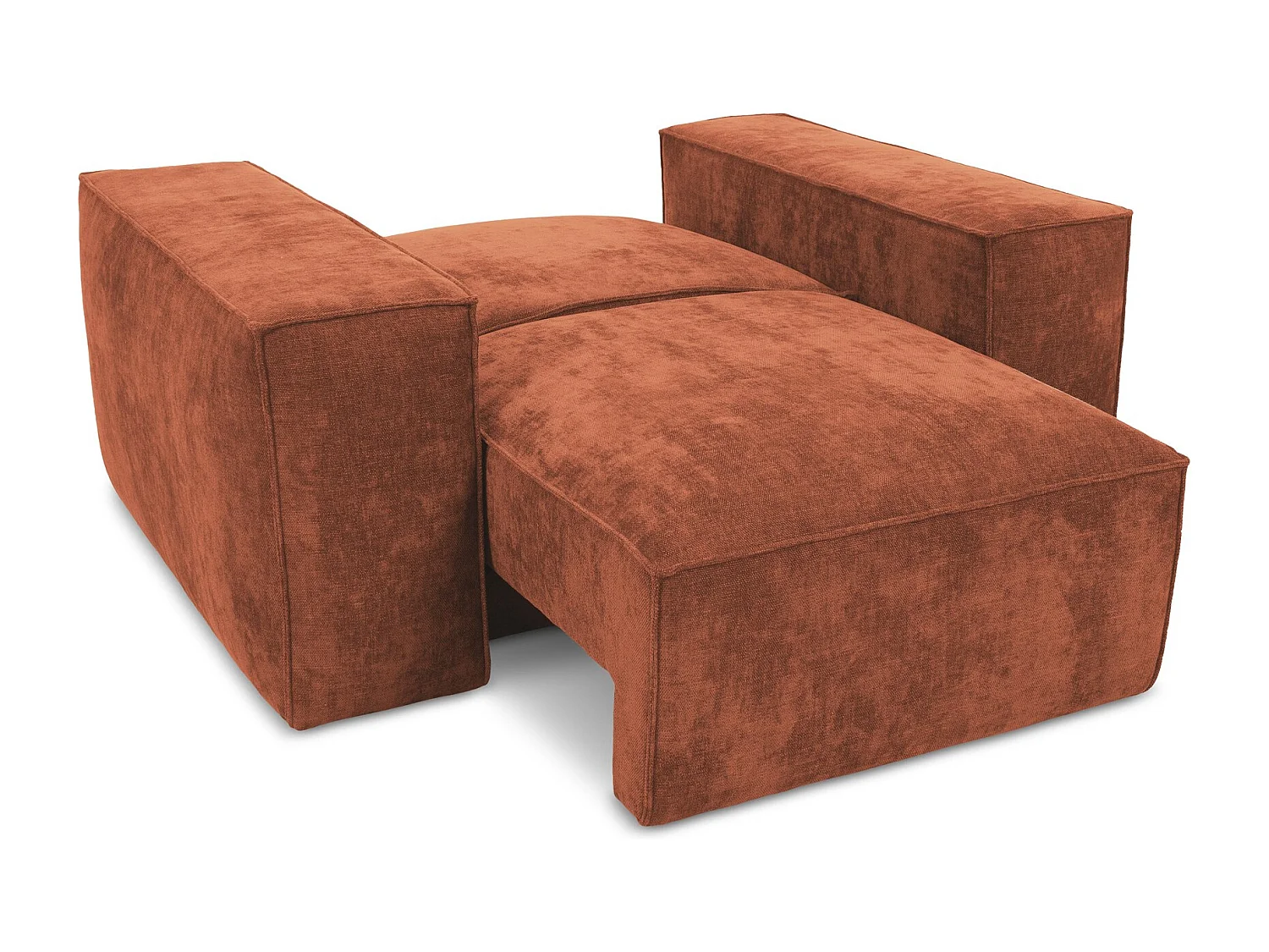 - z tkaniny szenilowej - terakota - HANA