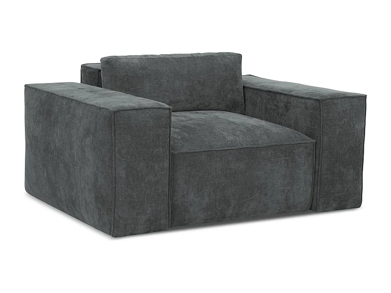 en tissu chenille - graphite - HANA