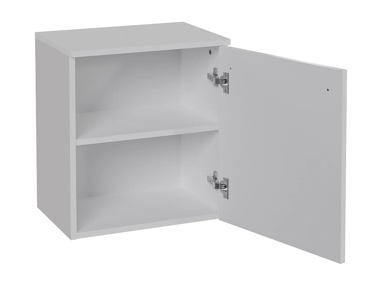 Ensemble meuble simple vasque encastrée 60 cm miroir LED armoire et colonne Douglas Blanc