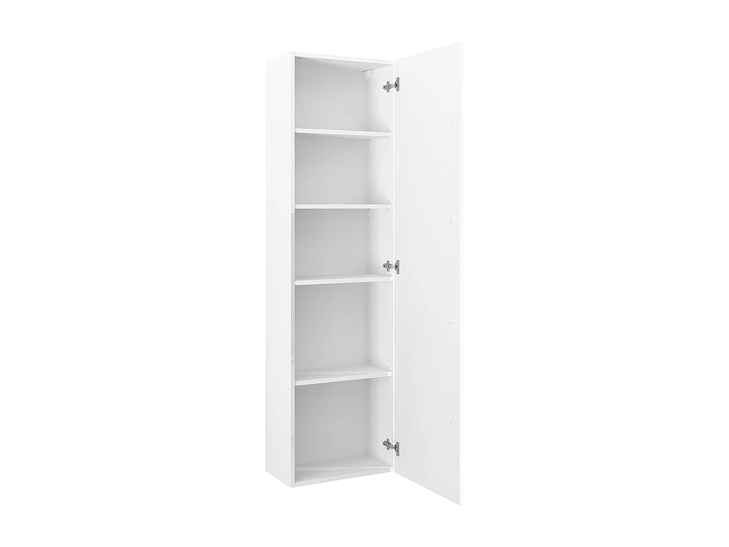 Ensemble meuble simple vasque encastrée 60 cm miroir LED armoire et colonne Douglas Blanc