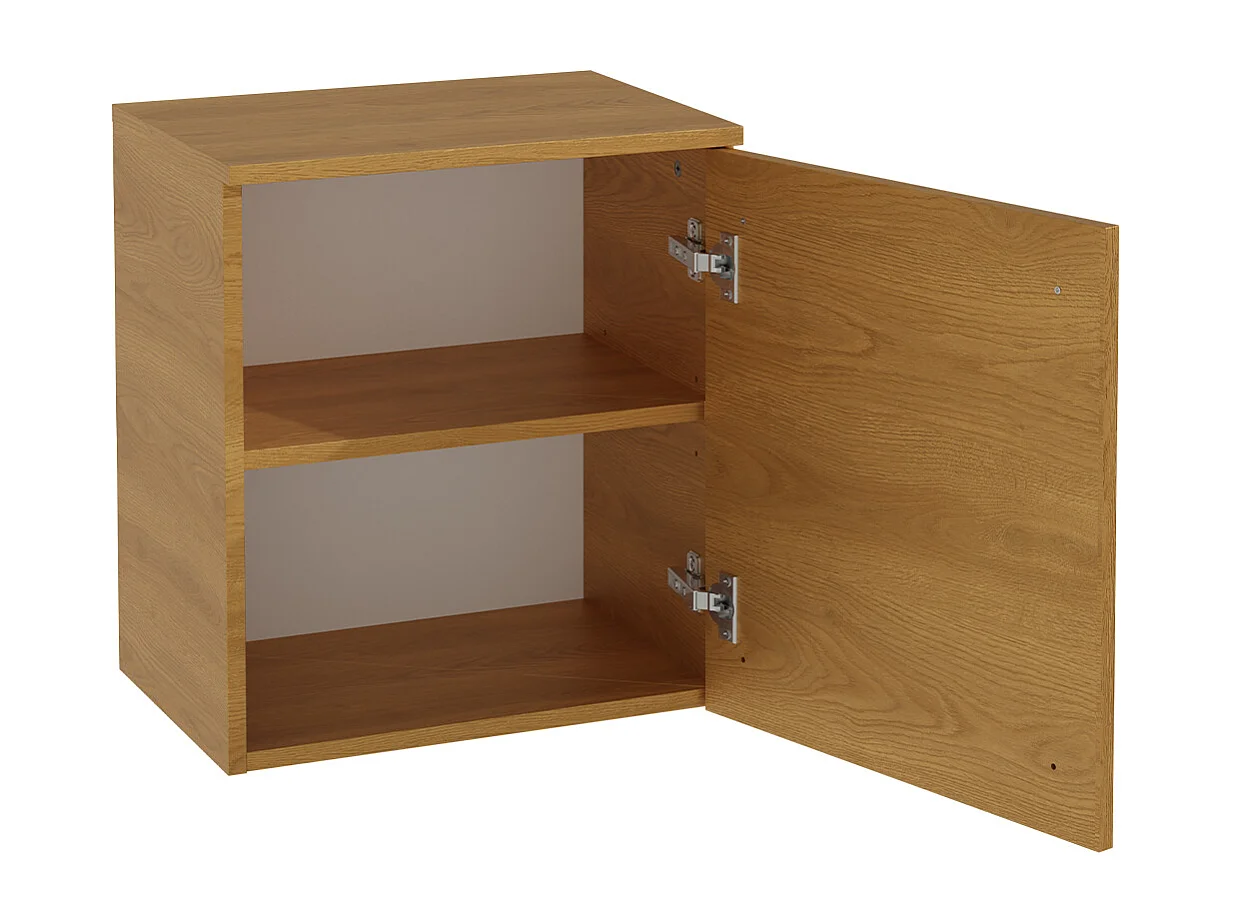 Ensemble meuble simple vasque encastrée 80 cm miroir LED armoire et colonne Douglas Bois