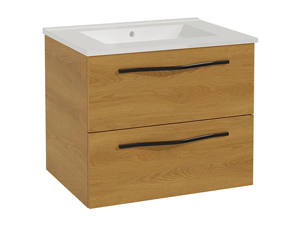 Meuble simple vasque encastrée 60 cm Douglas Bois