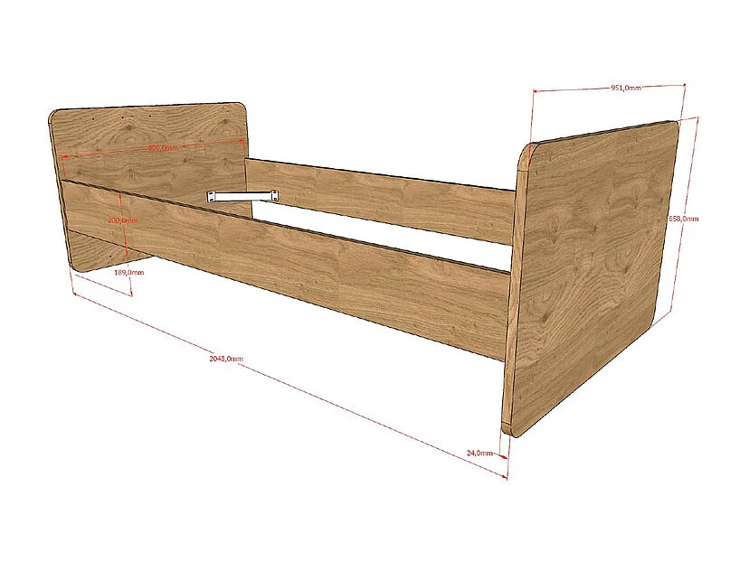 Lit évolutif 60x120 à 90x200 Sam Bois