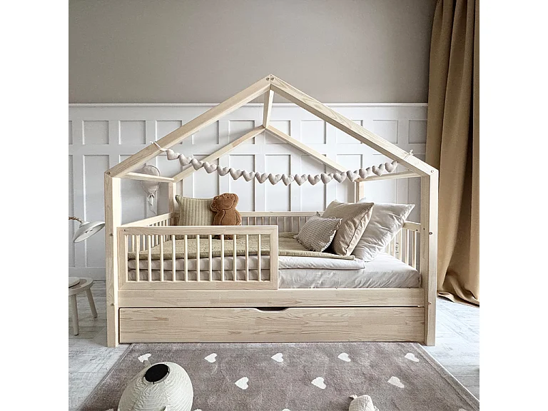 Cabinebed 90x200 barrier inclusief boxspring en lade Rosalie Bois