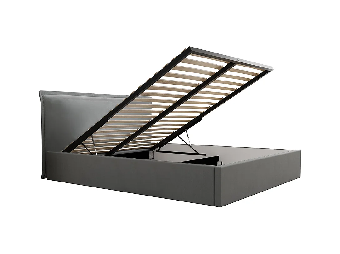 Lit coffre 160x200 sommier inclus Velis Gris