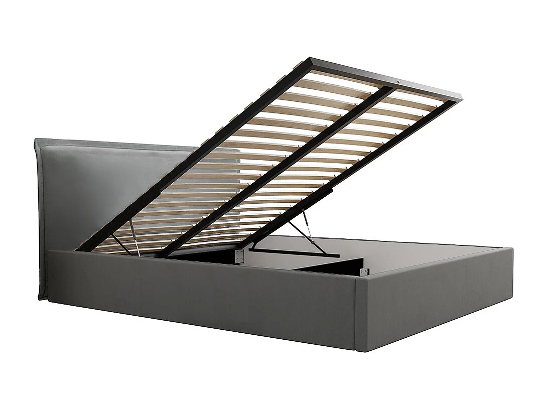 Lit coffre 160x200 sommier inclus Velis Gris