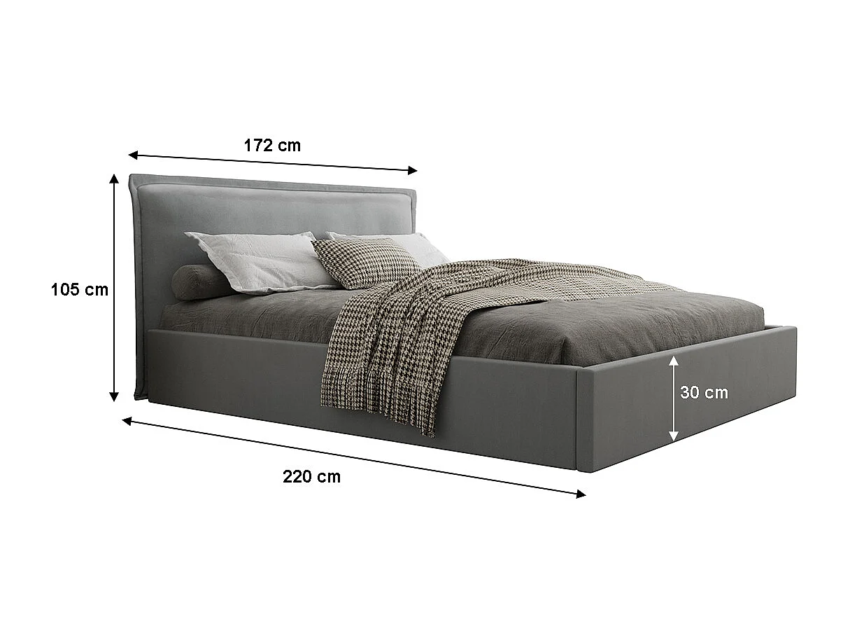 Lit coffre 160x200 sommier inclus Velis Gris